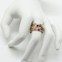 Колечко на резинке из фианитов цвет микс