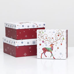 Набор коробок 3 в 1 15,5х15,5х7,5 18х18х8,5 20х20х9,5 см.