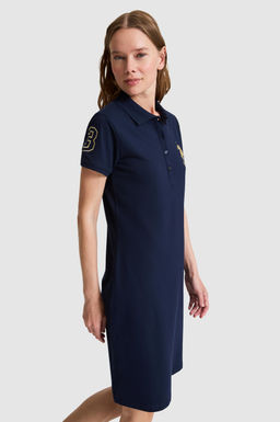 Kad_n Lacivert Polo Yaka _rme Elbise