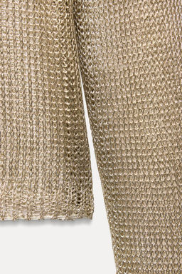 METALLIC THREAD MESH JERSEY TOP - Zara фото 8
