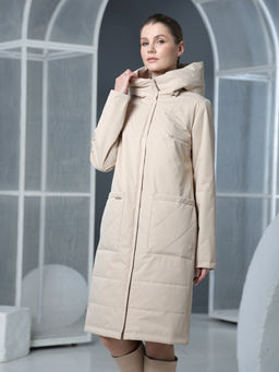 25105 Плащ утепл. св.бежевый - Dizzyway фото 2