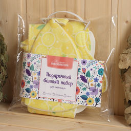 Набор банный принтованный Лимончик (шапка+рукавица+коврик) - Simaland фото 5