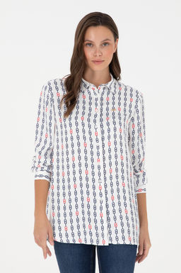 Женская кремовая рубашка с длинным рукавом Неожиданная скидка в корзине