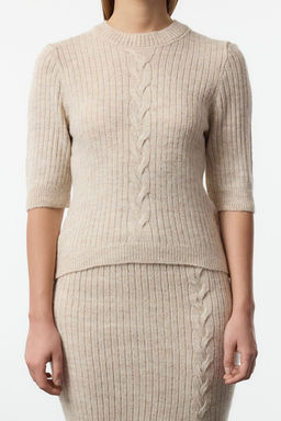 Ekru Yumusak Dokulu Triko Alt-Ust Tak?m TWOAW25AU00046 - Trendyolmilla фото 3