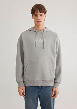 Mavi Logo Bask?l? Kapusonlu Gri Sweatshirt  фото 4