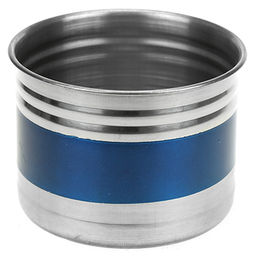 Банка для сыпучих продуктов из нержавеющей стали 0,5л, д10см, h7,5см, крышка пластмассовая с пароотводом, цветной корпус синий, в коробке (Китай) - Домашняя мода фото 2