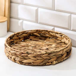 Корзинка для подачи Доляна Камыш, d=28 см, из соломы