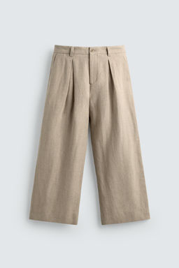 PANTAL?N PLIEGUES TRAJE RELAXED FIT / Beige claro