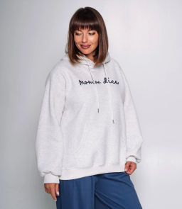 Худи #КТ2033 (3), светло-серый меланж