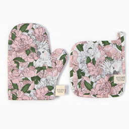 Набор кух. Этель Попугай: варежка 20х28 см, прихватка 19х19 см, 80% хл, 20% пэ  фото 2