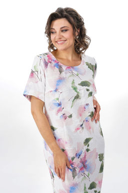 Платье ALANI 2352 молоко+цветы