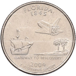 Монета 1/4 доллара (25 центов) 2004 года P США Штаты и территории  Флорида