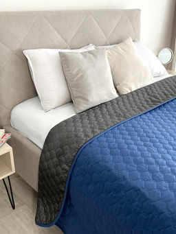 Покрывало микрофибра ПМ-110 графит/синий