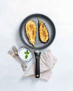 Сковорода-гриль Готовить легко Stone Gray несъемная ручка, 24 см - Нева металл посуда фото 6