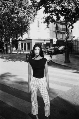 POLKA DOT MINI FLARE TROUSERS