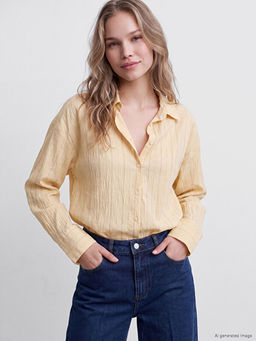 ?izgili Oversize Modal Kar???ml? Kad?n G?mlek