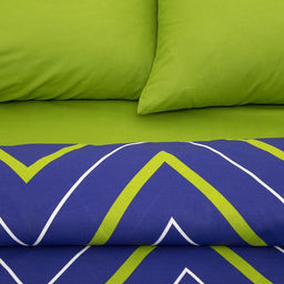 Постельное бельё Этель 1,5 сп Зелёно-синие зигзаги 143х215см 150х214см 70х70см 2 шт  фото 2