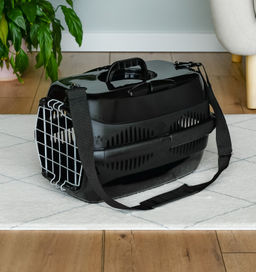 Переноска для животных "Спутник-1" с наплечным ремнем, черная, до 9кг, 44*29*27,5см 99ред99 3993черн-черн