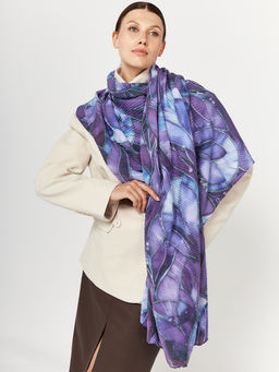 Большой, мягкий, тонкий и очень нежный двусторонний палантин с рисунком - Tantino фото 5