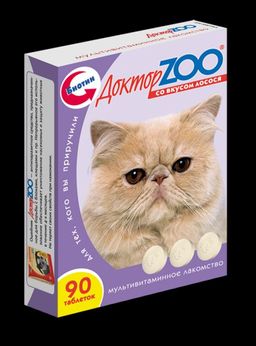 Доктор ЗОО вит.д/кош.вкус лосося 90т. 22310004