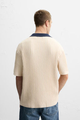 CONTRAST KNIT POLO SHIRT - Zara фото 3