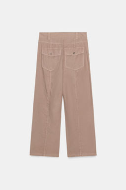 PANTAL?N RECTO FRUNCES / Rosa empolvado - Zara фото 5