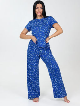 616 ЖЕНСКАЯ ПИЖАМА ТРОЙКА (Василёк (сердечки))