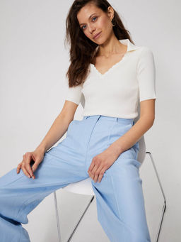 Джемпер с отложным воротником 321.070289/Молочный - Seven senses фото 6