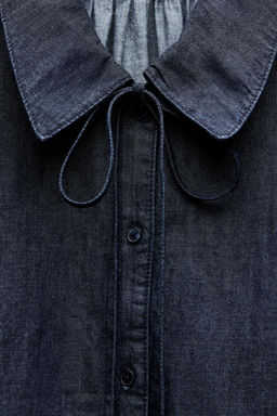 DENIM PETER PAN COLLAR SHIRT - Zara фото 9