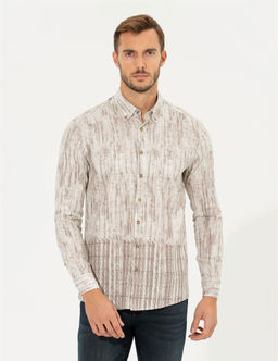 Bej Slim Fit Uzun Kollu G_mlek - Pierre cardin фото 3