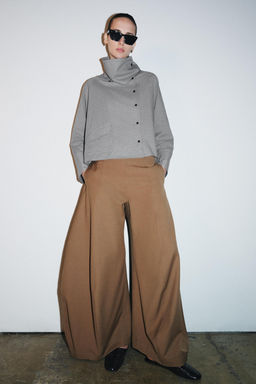 ZW COLLECTION VOLUME WIDE-LEG TROUSERS - Zara фото 9
