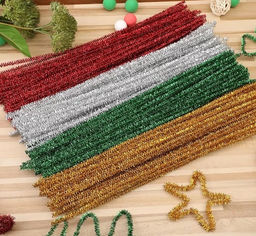 Цена за 4 шт. Подвесы для елочных игрушек "Мишура" 28 см (набор 100 шт), Зеленый