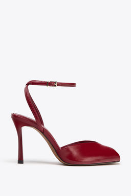 STILETTO HEEL ANKLE STRAP SANDALS