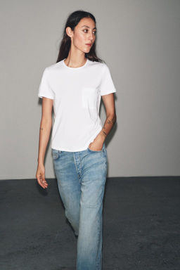 MERCERISED COTTON T-SHIRT - Zara фото 2