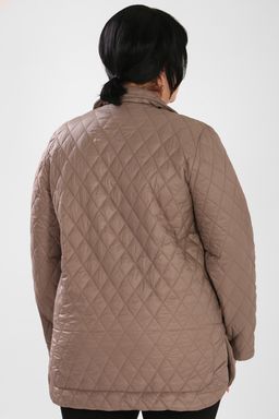 Куртка женская цвета какао стеганая демисезонная - Almond фото 2
