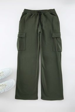 TRENDYOL MAN Haki %100 Pamuk Wide Leg/Genis Kesim Kargo Cepli Esofman Alt? TMNAW25EA00021 - Trendyolmilla фото 6