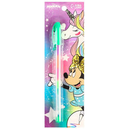 Ручка шариковая, многоцветная, «Минни Маус и единорог»