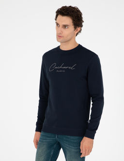 Темно-синий свитшот стандартного кроя