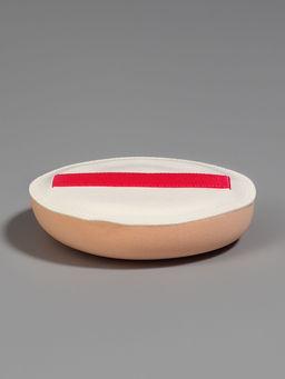 Спонж для макияжа, с держателем, d=5 см, в футляре, круглый, бежевый