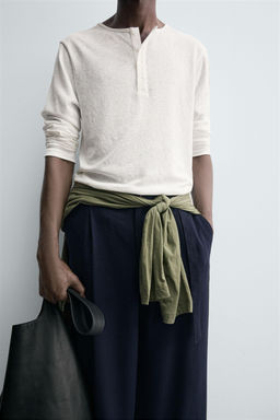 BUTTON NECK T-SHIRT - Zara фото 5