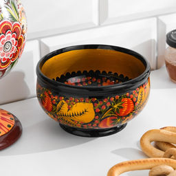 Салатник «Ягодка», 7×13 см, дерево хохлома