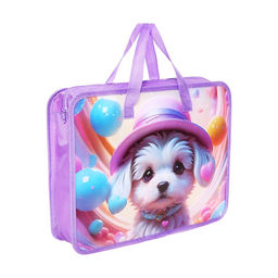 Папка с ручками пластиковая, А4, Щенок