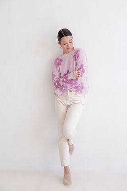 Martichelli Джемпер лавандовый с цветами  фото 2