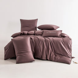 Комплект постельного белья Однотонный Сатин Элитный на резинке OCER007 180*200*30;160*200*30;140*200*30 Евро 4 Наволочки