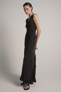 VESTIDO LARGO BORDADOS ZW COLLECTION / Gris antracita - Zara фото 2