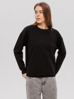 Женский лонгслив из футера 2-х нитки Lingeamo черный ВК-25 (35)  фото 13