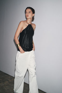 ZW COLLECTION PLEATED COTTON TROUSERS - Zara фото 15