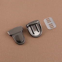 Застёжка для сумки, 4×3 см, цвет чёрный никель