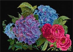 Набор для вышивания Thea Gouverneur 442.05 Гортензии и розы 39 х 25 см