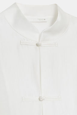 CAMISA SATINADA ALAMARES ZW COLLECTION / Blanco